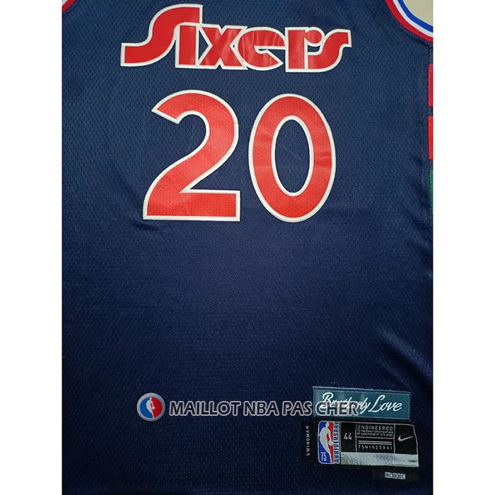 Maillot Philadelphia 76ers Georges Niang NO 20 Ville 2021-22 Bleu